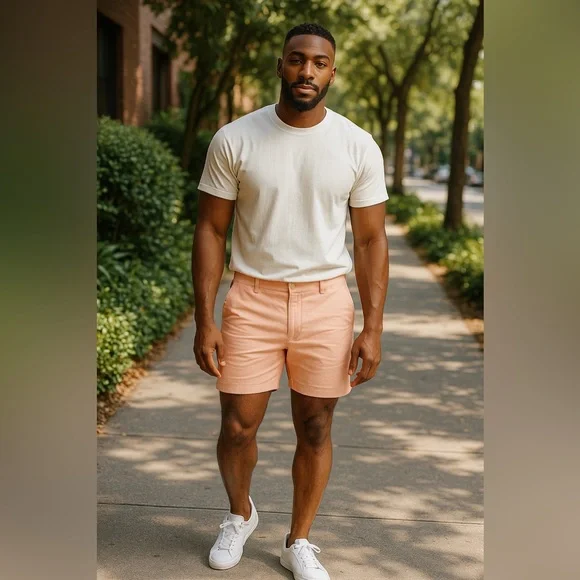 Ben Sherman Soft Pink Stretch Shorts Men’s Size 36 - Picture 2 of 5